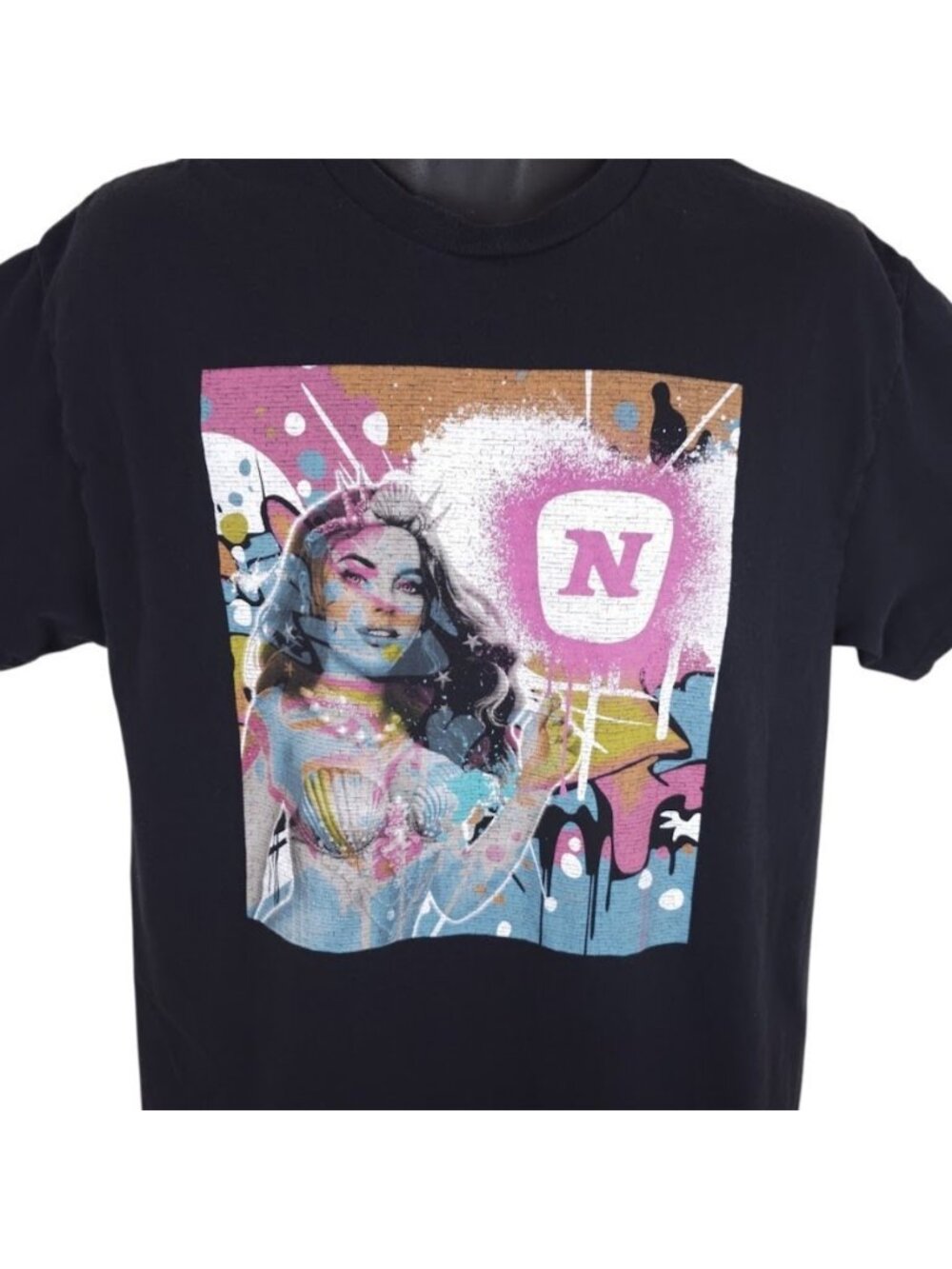 Tristan Eaton Art T Shirt Mens Size Large Black Mermaid Mural Street Artist